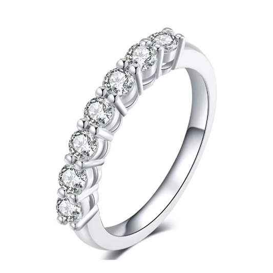 Elegant 0.7ctw 3mm Round Cut Lab Grown Diamond Band Ring in 14K White Gold