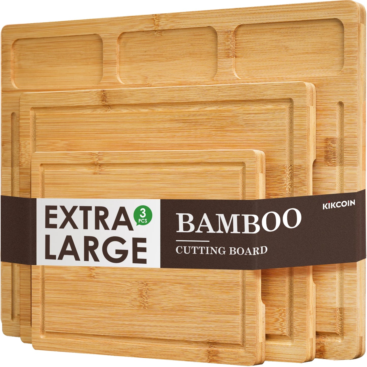 FREE SHIPPING! 3-Piece Bamboo Cutting Board Set – Built-In Compartments & Juice Groove for Effortless Meal Prep!