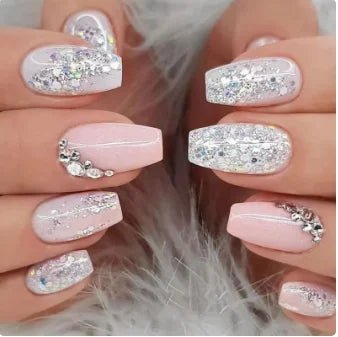 24PCS Shiny Pearl Nails