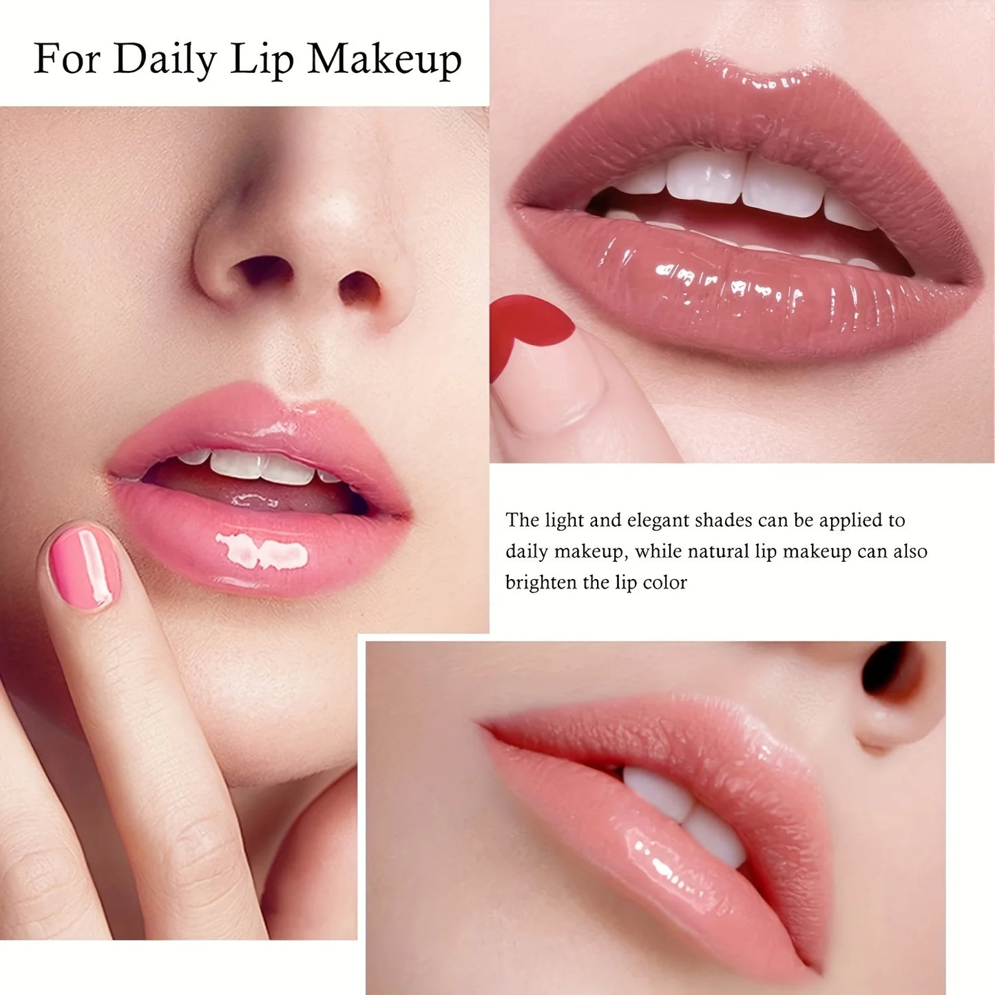 Hydrating Lip Glow Oil – Moisturizing Transparent Plumping Lip Gloss | Tinted for Lip Care & Dry Lips