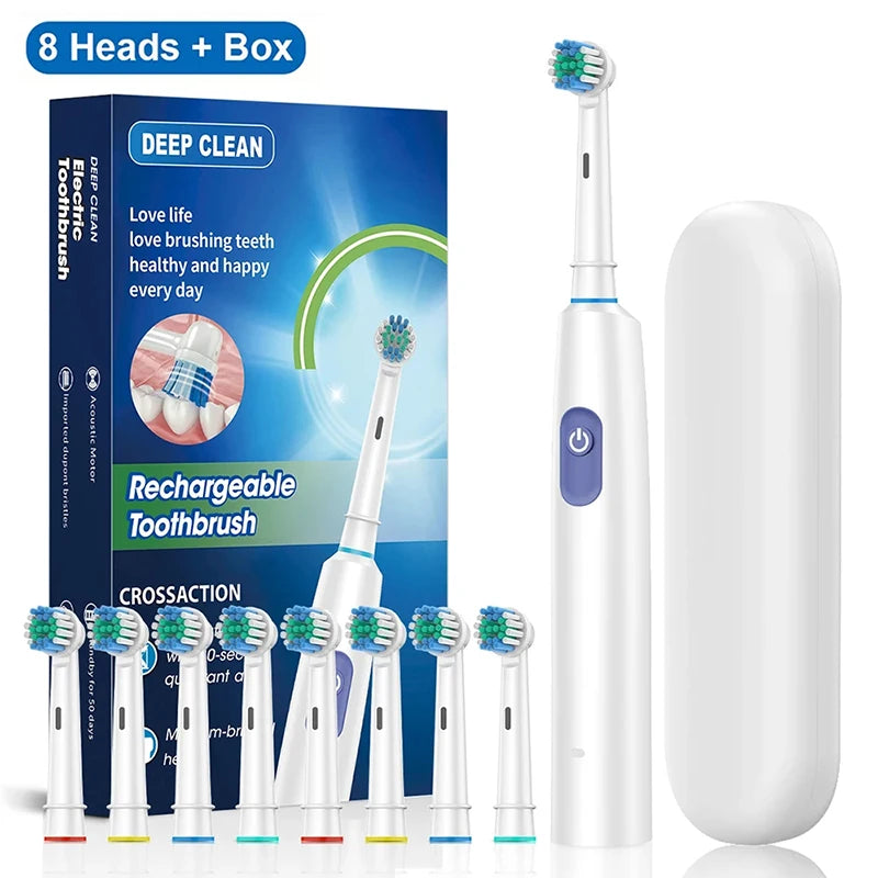 The Ultimate Electric Toothbrush With 8 Soft Brush Heads