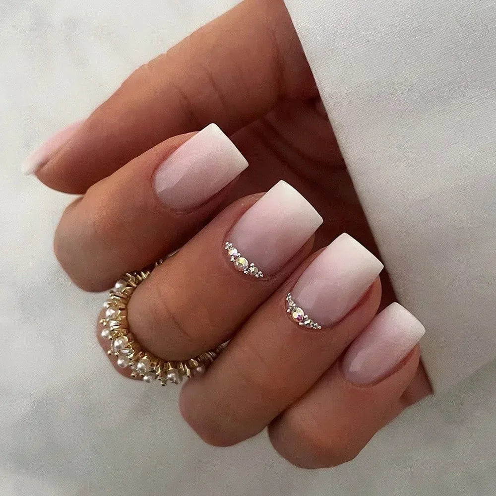 24PCS Shiny Pearl Nails