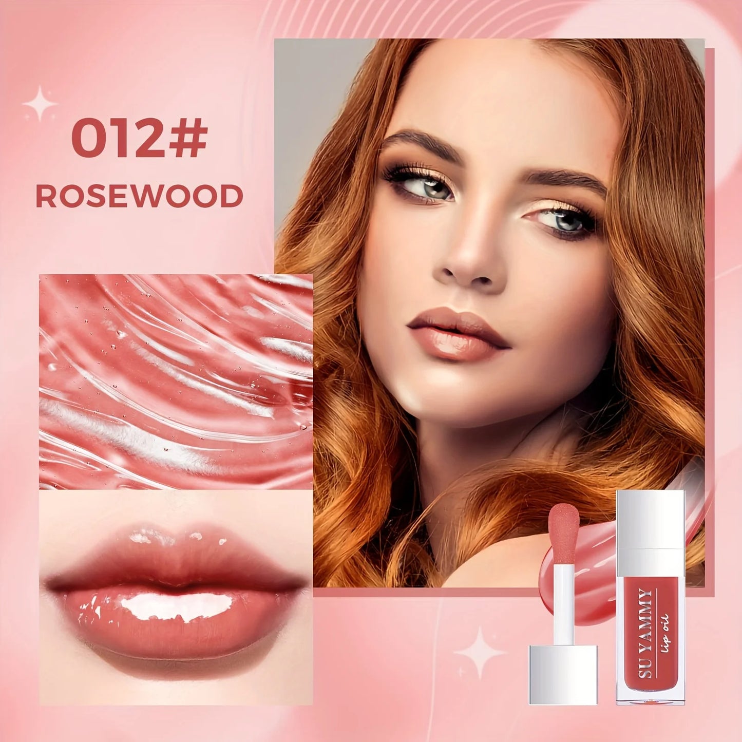 Hydrating Lip Glow Oil – Moisturizing Transparent Plumping Lip Gloss | Tinted for Lip Care & Dry Lips