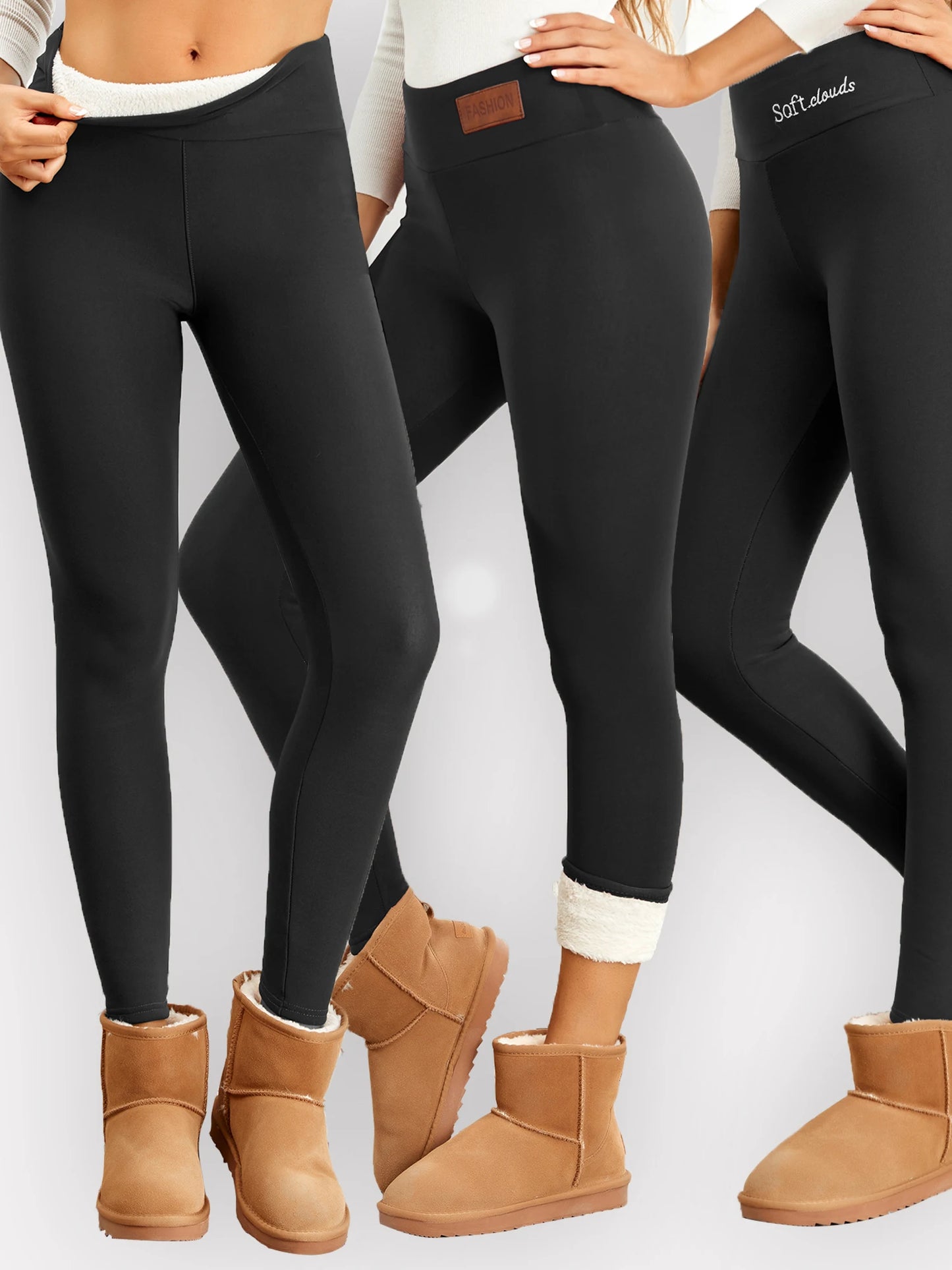 Super Warm Leather-Label Winter Leggings