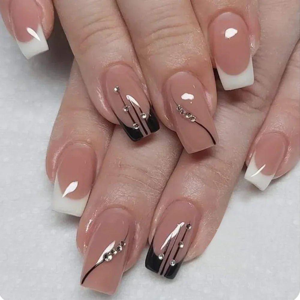 24PCS Shiny Pearl Nails