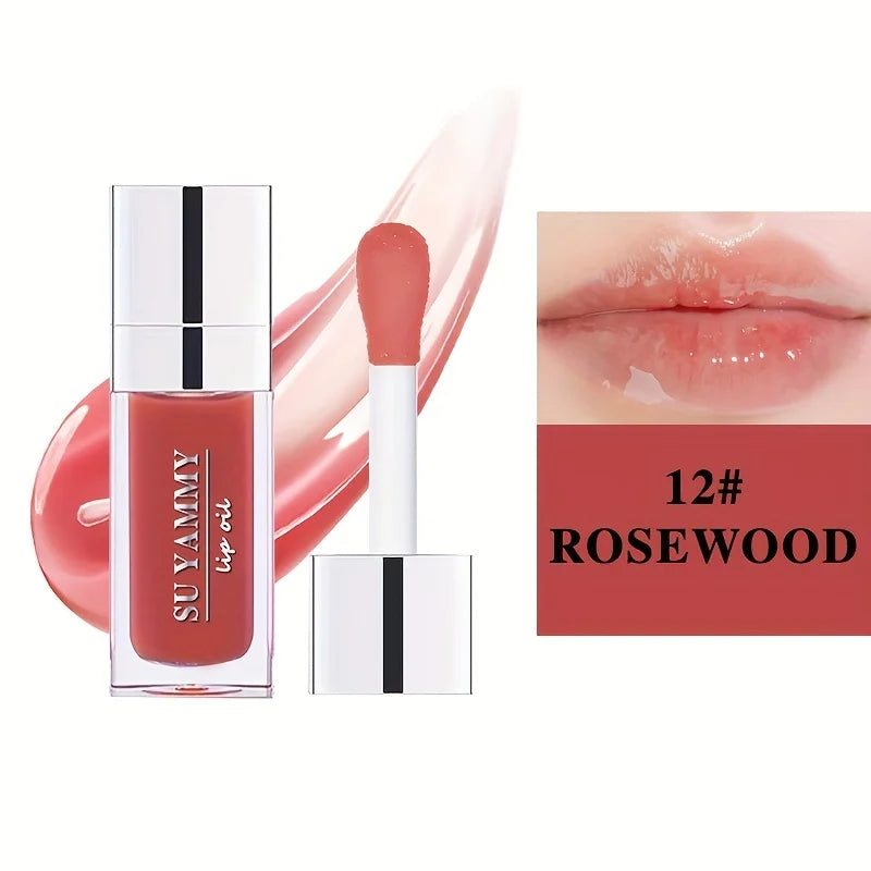 Hydrating Lip Glow Oil – Moisturizing Transparent Plumping Lip Gloss | Tinted for Lip Care & Dry Lips