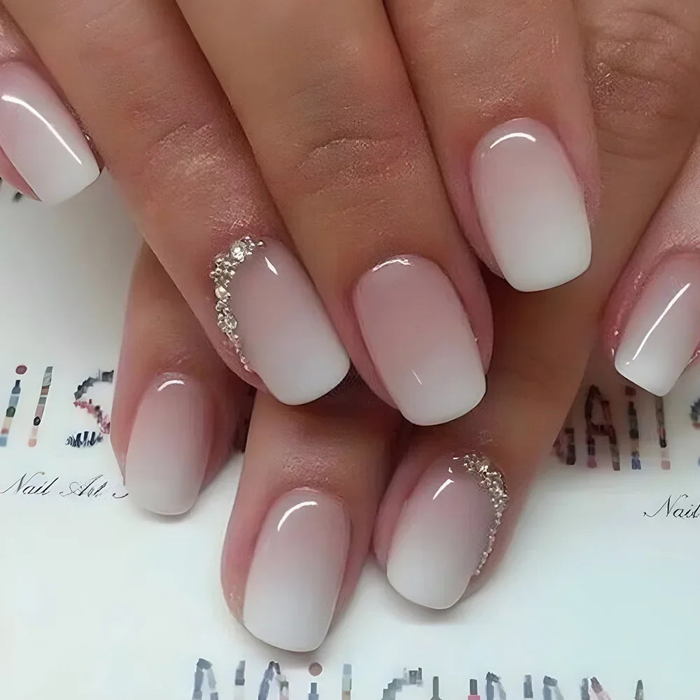 24PCS Shiny Pearl Nails