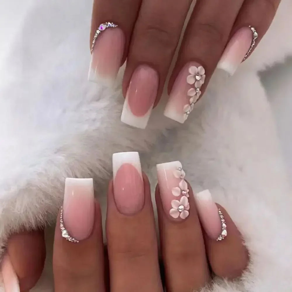 24PCS Shiny Pearl Nails