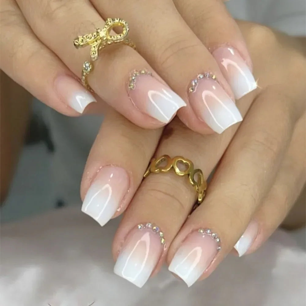 24PCS Shiny Pearl Nails