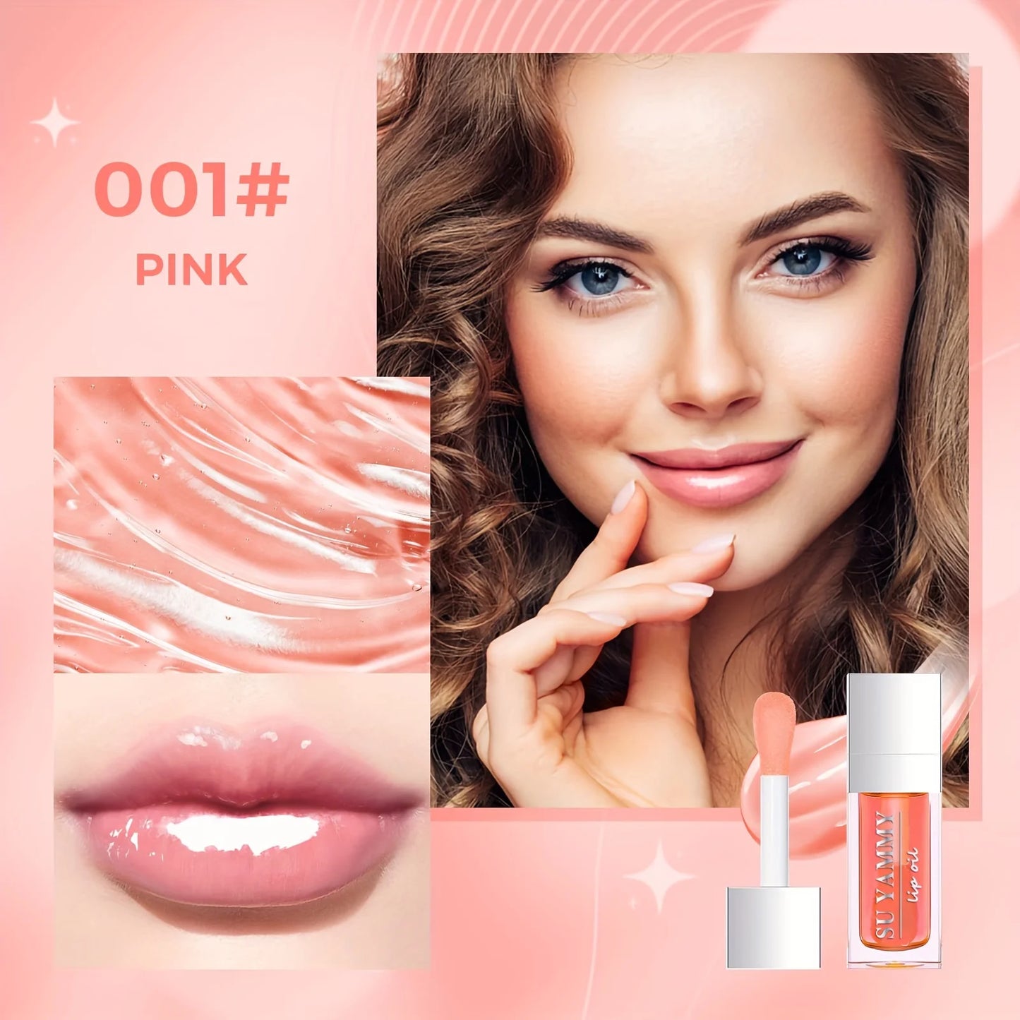 Hydrating Lip Glow Oil – Moisturizing Transparent Plumping Lip Gloss | Tinted for Lip Care & Dry Lips