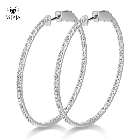 50mm Full Moissanite Hoop Earrings – Timeless Elegance for Every Occasion ✨