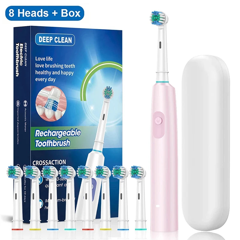 The Ultimate Electric Toothbrush With 8 Soft Brush Heads