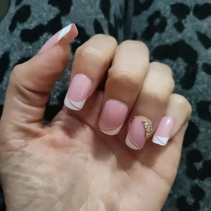 24PCS Shiny Pearl Nails