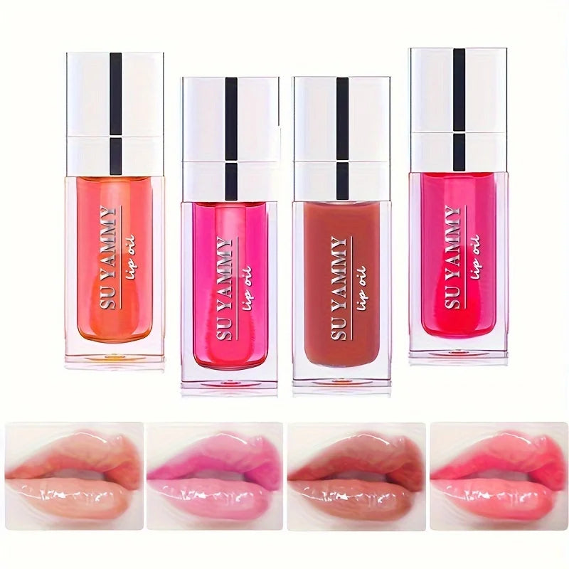 Hydrating Lip Glow Oil – Moisturizing Transparent Plumping Lip Gloss | Tinted for Lip Care & Dry Lips