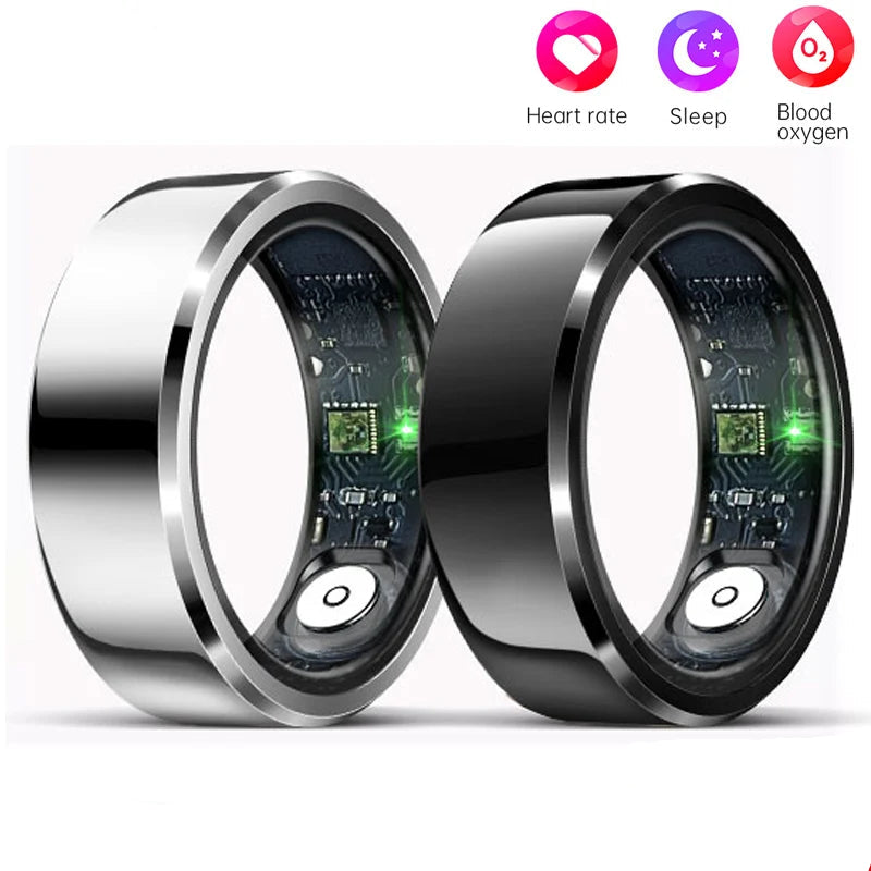 Stainless Steel Smart Ring: Health & Fitness Tracker for Men & Women