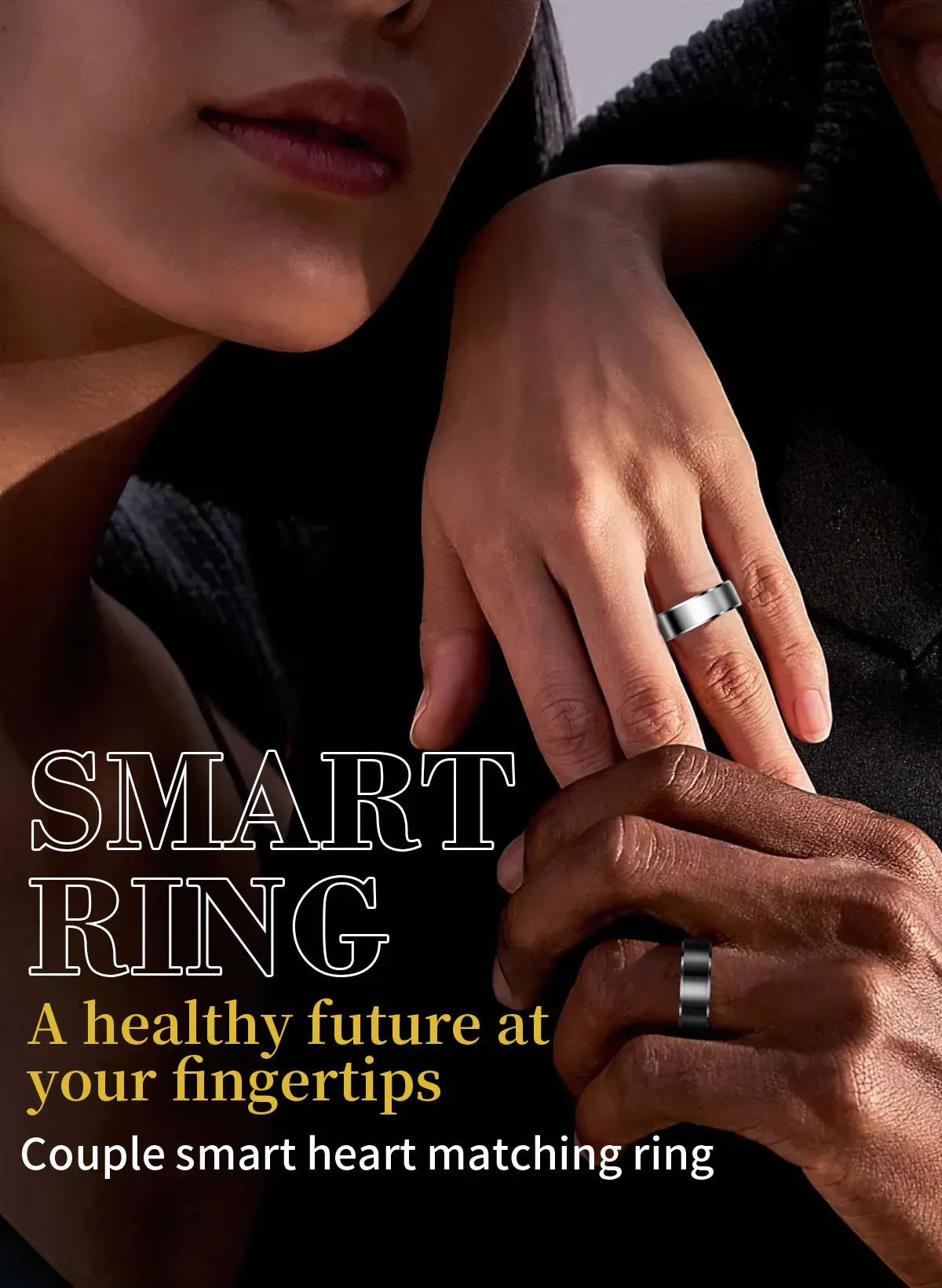 Stainless Steel Smart Ring: Health & Fitness Tracker for Men & Women