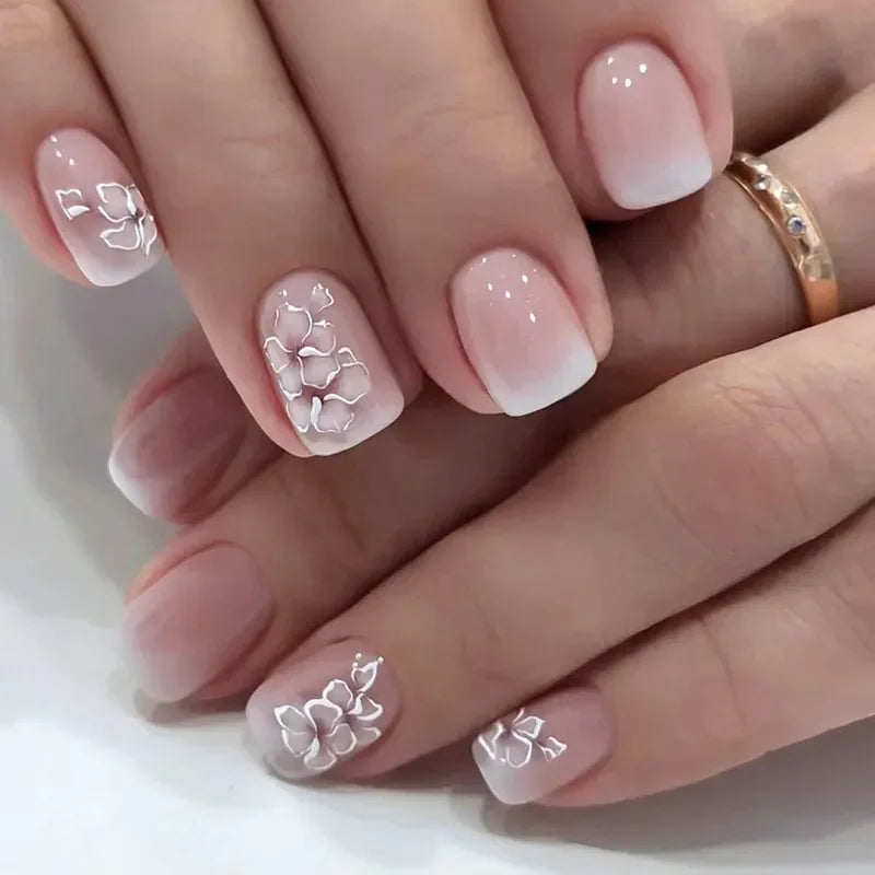 24PCS Shiny Pearl Nails