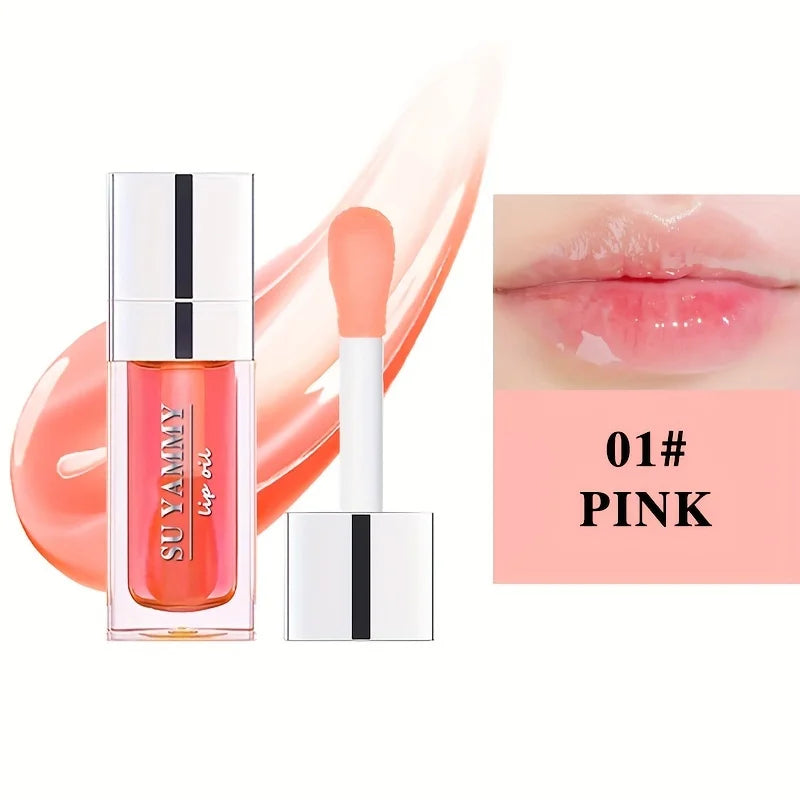 Hydrating Lip Glow Oil – Moisturizing Transparent Plumping Lip Gloss | Tinted for Lip Care & Dry Lips