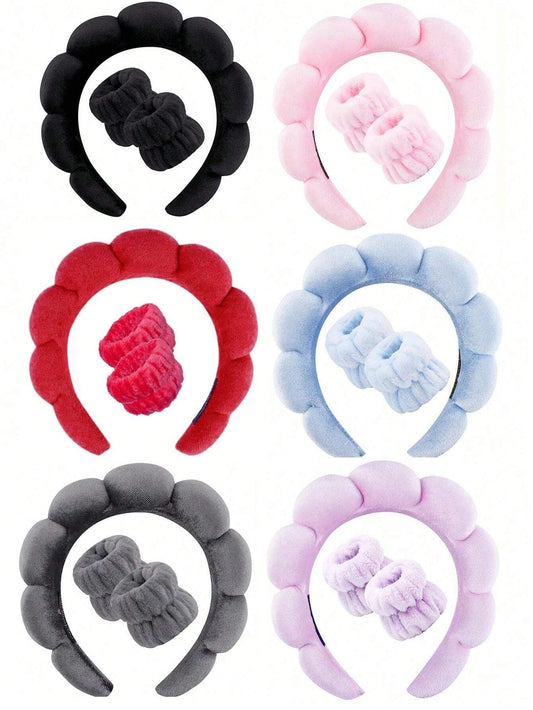 3-Piece Luxury Spa Headband & Wristband Set