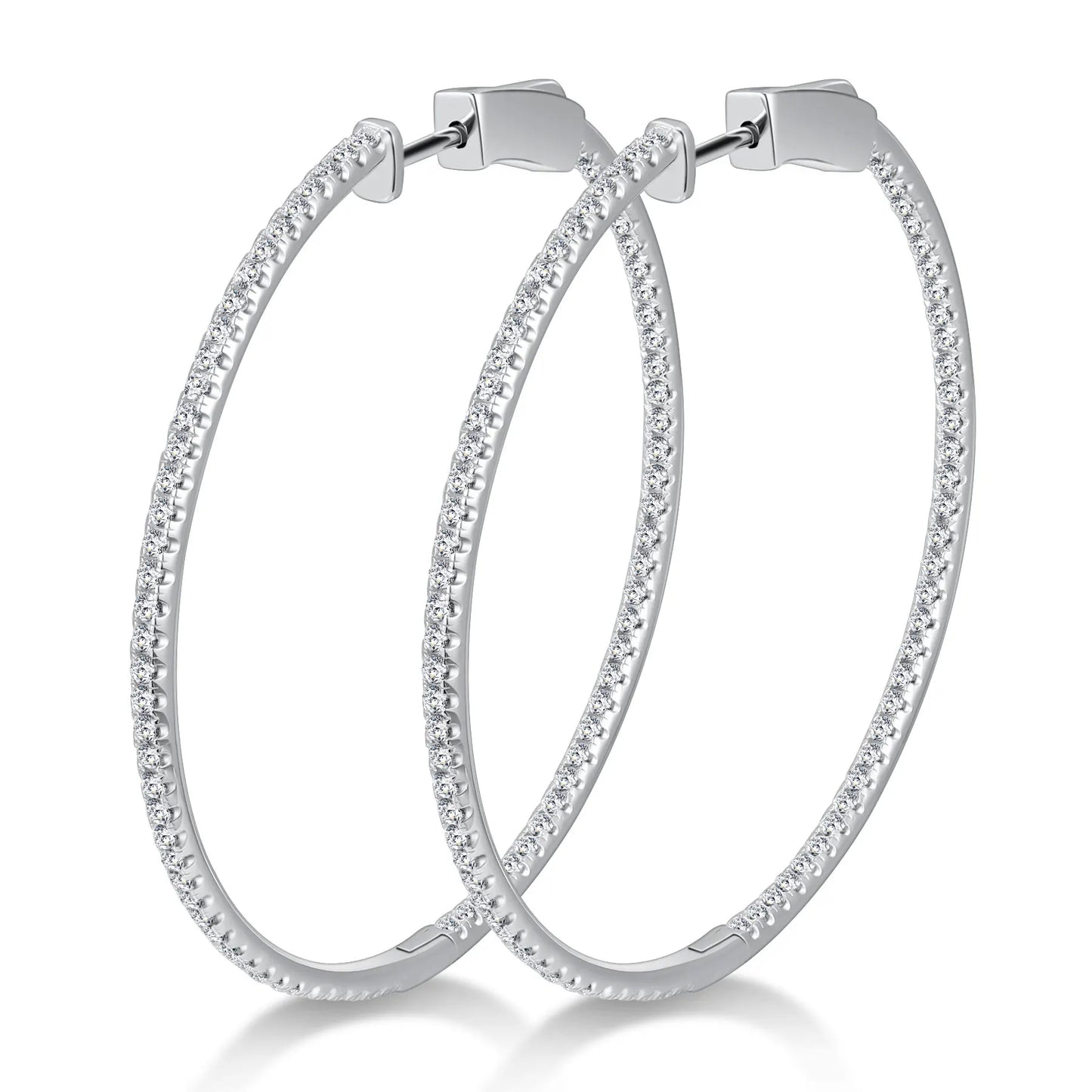 50mm Full Moissanite Hoop Earrings – Timeless Elegance for Every Occasion ✨