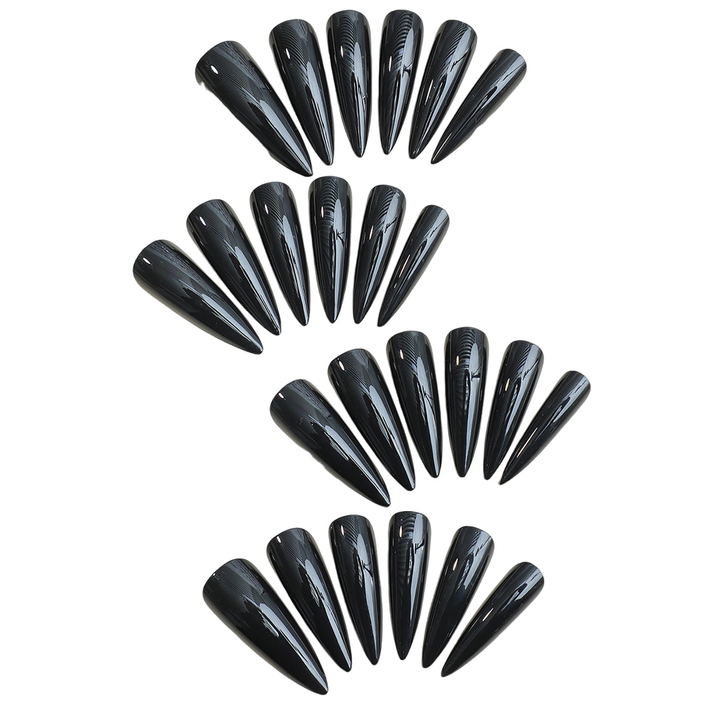 24PCS Boujee Glossy Black Stiletto