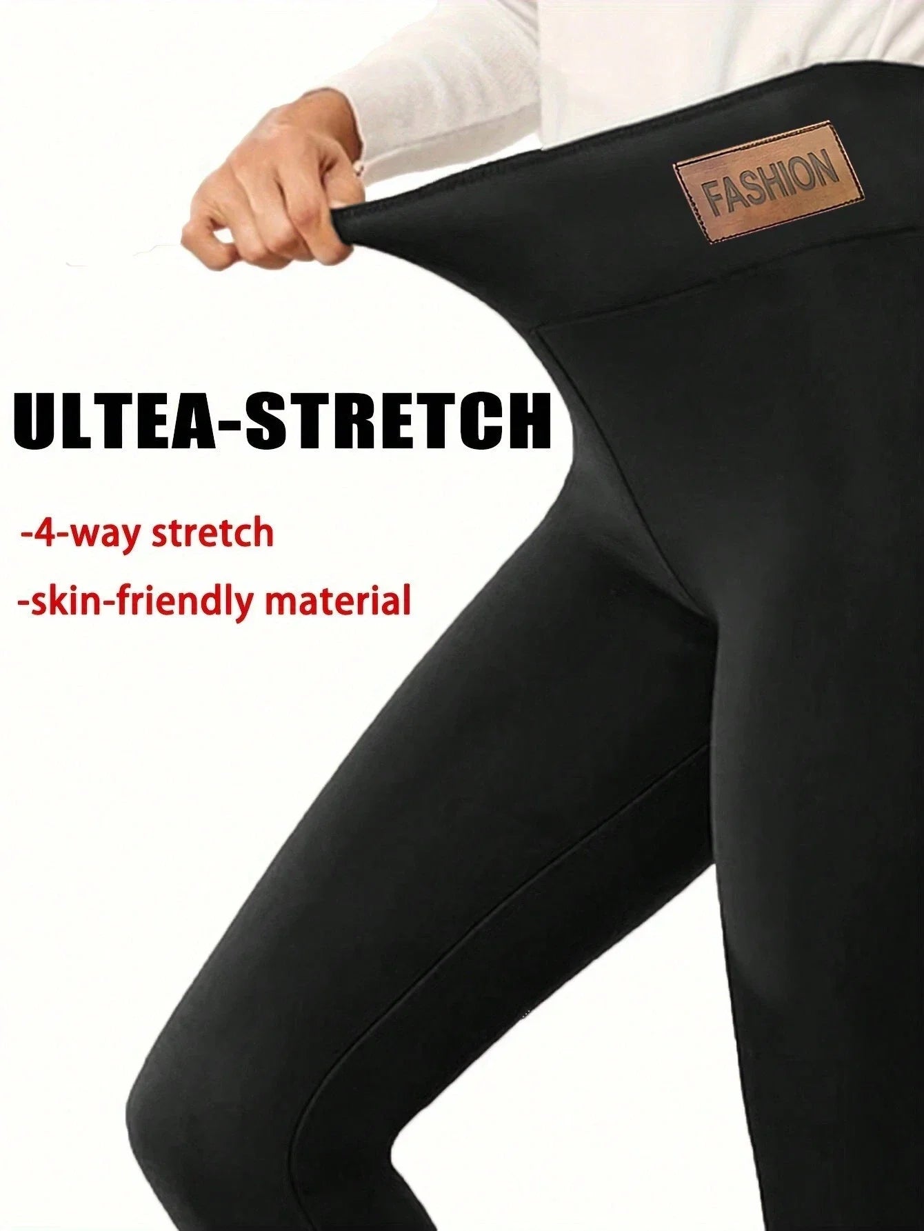 Super Warm Leather-Label Winter Leggings