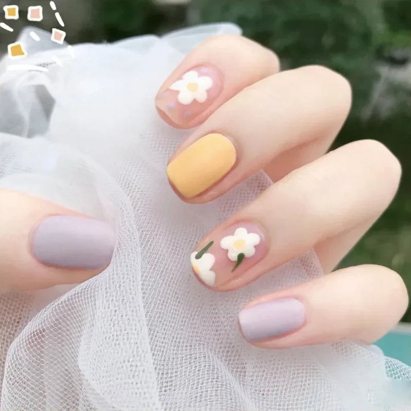 24PCS Shiny Pearl Nails